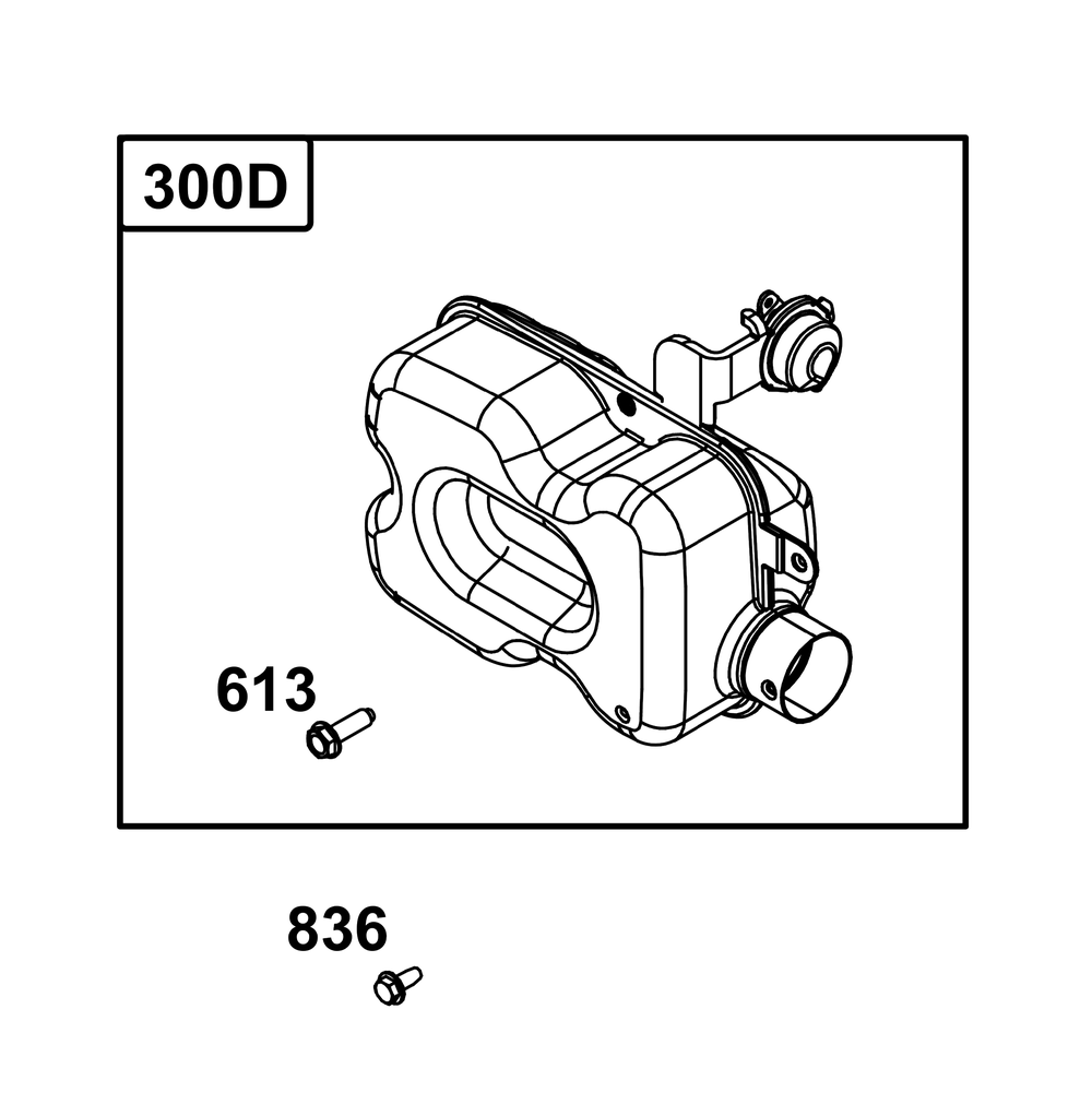 Exhaust Group Diagram and Parts List for 104M02-0211-F1 100000 - 19Z999 Briggs and Stratton Engine